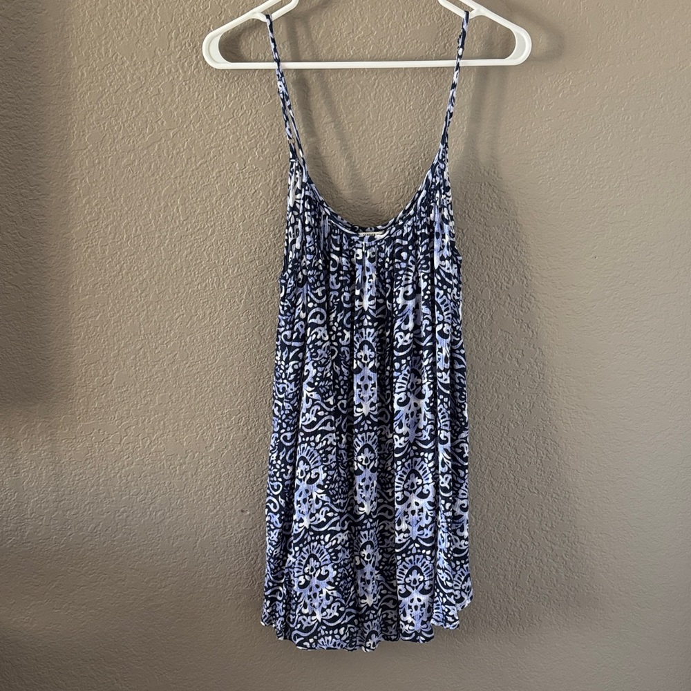 Navy and White Patterned Mini Sundress